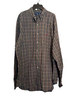 Ralph Lauren Mens XL Classic Fit Plaid Button-Up Shirt